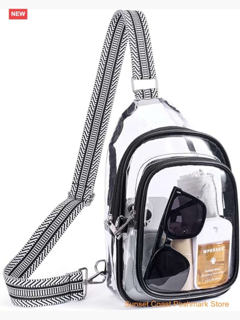 Clear Sling Crossbody Bag for Stadium Events Concert Approved